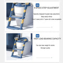 Portable Kids Toilet Potty Training Seat Folding Trainer Height Adjustable Wite Waterproof Cushioned Mat for Boys Girls Children