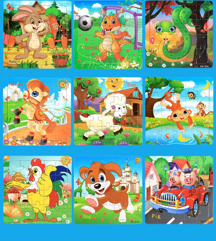 Wooden 3D Cartoon Puzzle