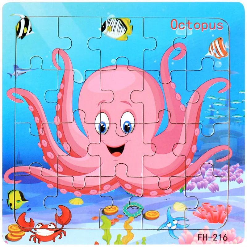 Wooden 3D Cartoon Puzzle