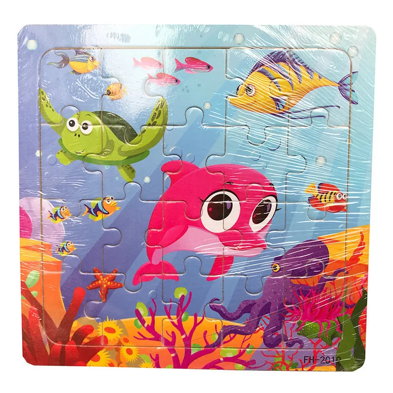 Wooden 3D Cartoon Puzzle
