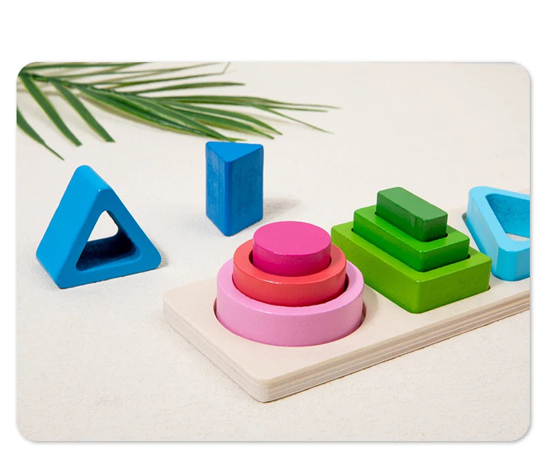 Montessori Wooden Shape & Colour Sorting Stackers